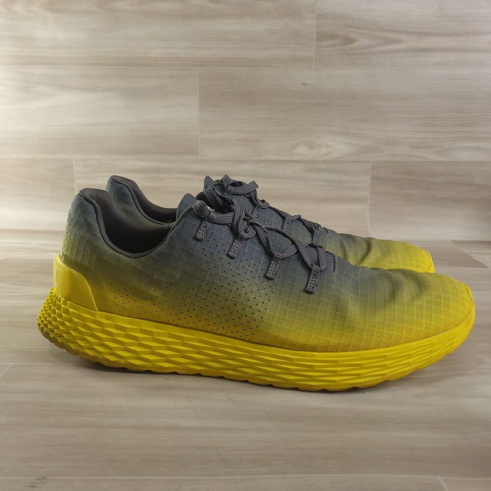 Nobull Gradient Ripstop Runner shoes Mens Size 14 Dark Gray Lemon Drop Low Top